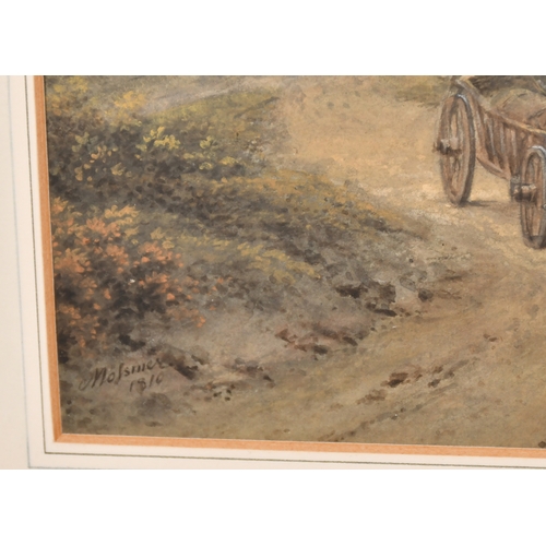 20 - Joseph Mossmer (1780-1845) Austrian. A Horse and Cart on a Track, Watercolour, Signed and dated 1810... 