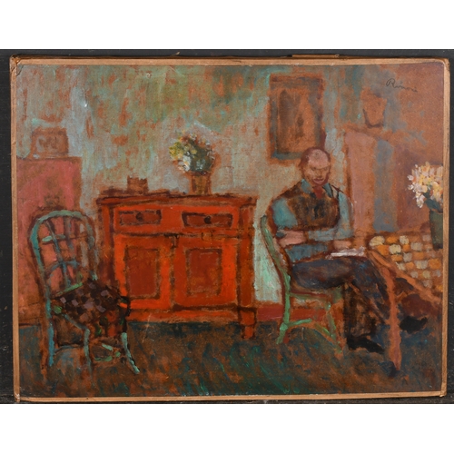 248 - Attributed to Jozsef Rippl-Ronai (1861-1927) Hungarian. A Seated Figure in an Interior, Oil on board... 