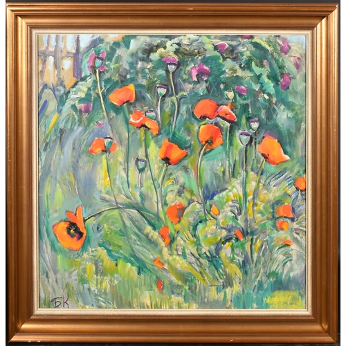 257 - Boris Korzhefsky (1927-2004) Russian. Poppies, Oil on canvas, Signed with initials, and signed and d... 