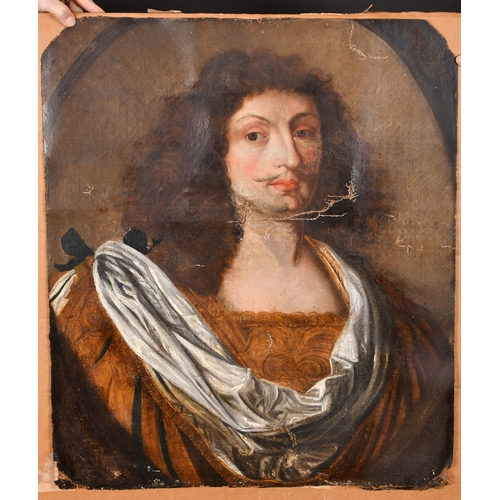 27 - 18th Century English School. Bust Portrait of an Actor in Costume, Oil on unstretched canvas, 28