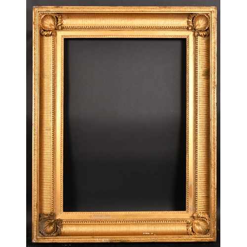 336 - Early 19th Century English School. A Gilt Composition Hollow Frame, with shell design corners, rebat... 