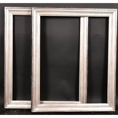 369 - 20th Century English School. A Pair of Silver Composition Frames, with black outer edging, rebate 27... 