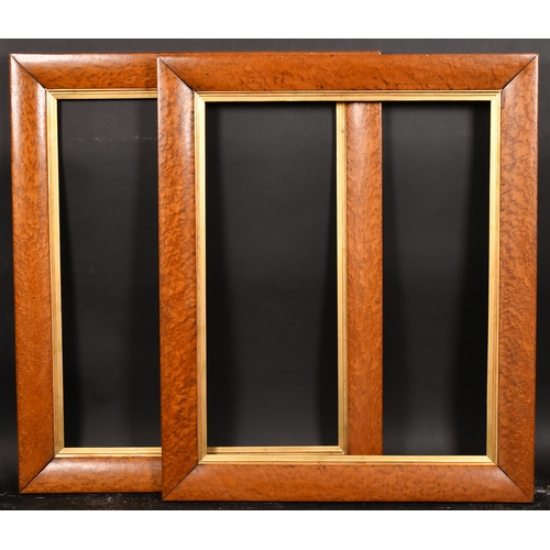 384 - 19th Century English School. A Fine Pair of Bird's Eye Maple Frames, with gilt slips, rebate 24.75