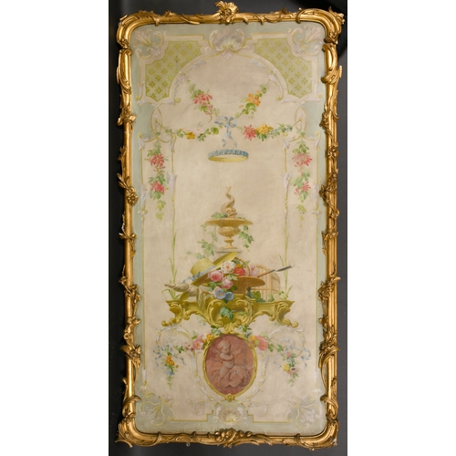 42 - Early 19th Century French School. Garlands of Flowers, Oil on canvas, 84