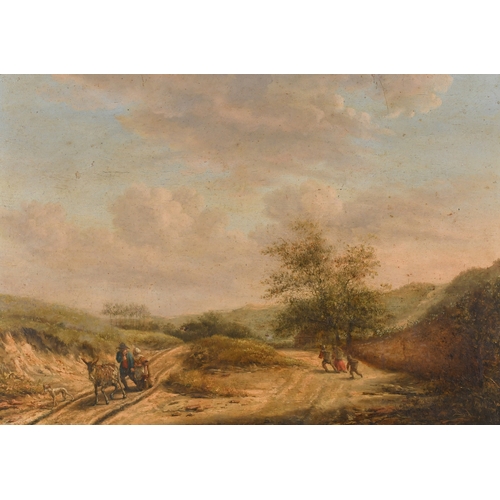 44 - Vincent Jansz van der Vinne (1736-1811) Dutch. Figures in a Landscape, Oil on panel, Signed, 10