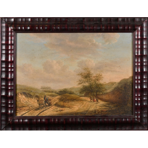 44 - Vincent Jansz van der Vinne (1736-1811) Dutch. Figures in a Landscape, Oil on panel, Signed, 10