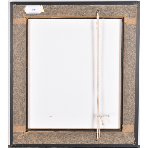 470 - 20th Century English School. A Black Frame, with a gilt inner edge, rebate 12