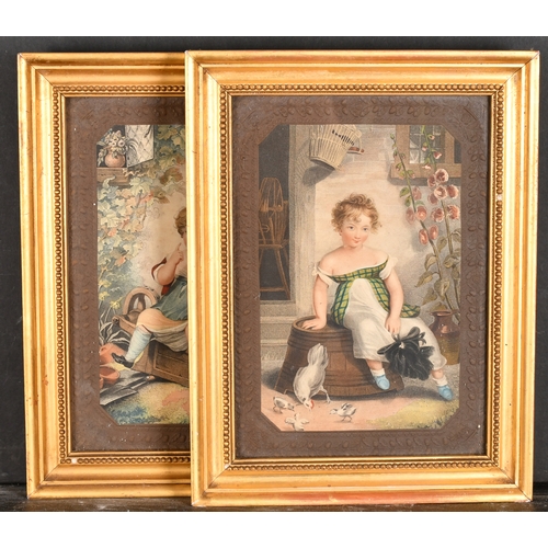 476 - 19th Century English School. A Pair of Gilt Composition Frames, with inset prints and glass, rebate ... 