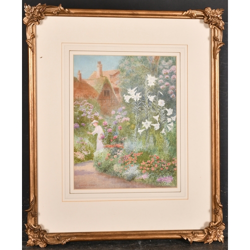 49 - Arthur Wilkinson (c.1860-1930) British. Picking Flowers, Watercolour, Signed, 11.25