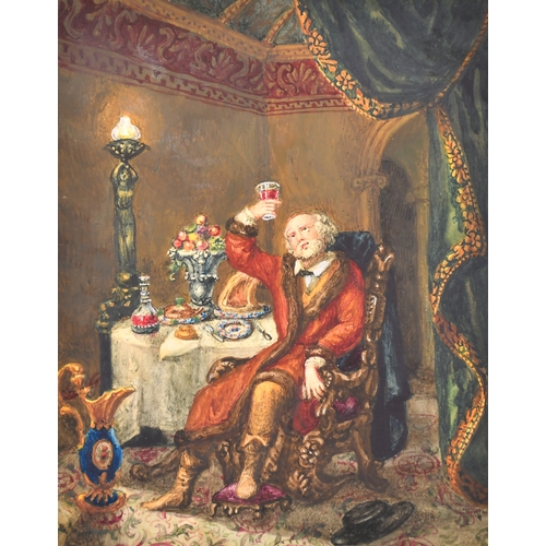 55 - 19th Century English School. 'Beauty and The Beast', Watercolour, Contained in an album, 8.5