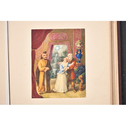 55 - 19th Century English School. 'Beauty and The Beast', Watercolour, Contained in an album, 8.5