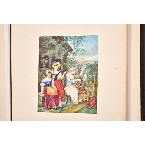 55 - 19th Century English School. 'Beauty and The Beast', Watercolour, Contained in an album, 8.5