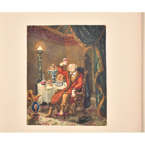 55 - 19th Century English School. 'Beauty and The Beast', Watercolour, Contained in an album, 8.5