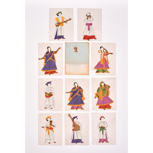 69 - 19th Century Indian School. Four Rare Sets of Interchangeable Mica overlay paintings and the waterco... 