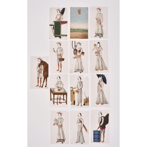 69 - 19th Century Indian School. Four Rare Sets of Interchangeable Mica overlay paintings and the waterco... 