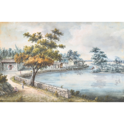 71 - 19th Century Chinese School. A Set of Four Chinese River Landscapes, Gouache, Unframed 5