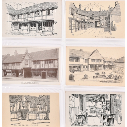 77 - Three large Albums of early 20th century postcards relating to Frensham, Waverley Abbey, Bucks Horn ... 