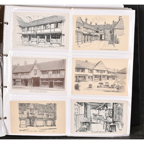 77 - Three large Albums of early 20th century postcards relating to Frensham, Waverley Abbey, Bucks Horn ... 