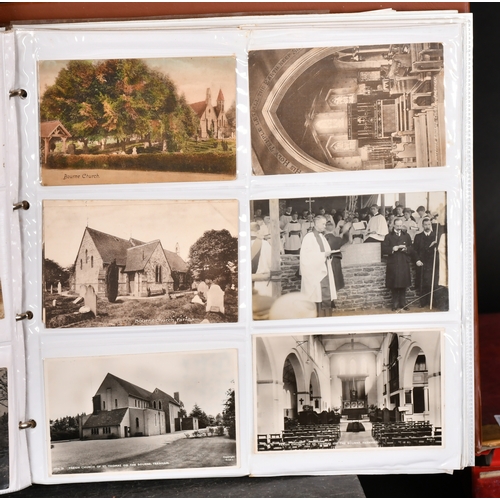 77 - Three large Albums of early 20th century postcards relating to Frensham, Waverley Abbey, Bucks Horn ... 