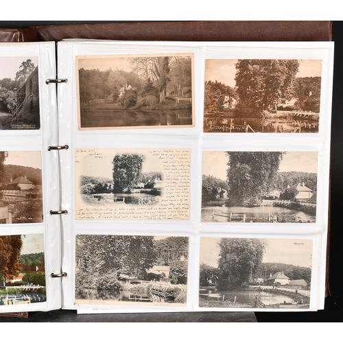 77 - Three large Albums of early 20th century postcards relating to Frensham, Waverley Abbey, Bucks Horn ... 