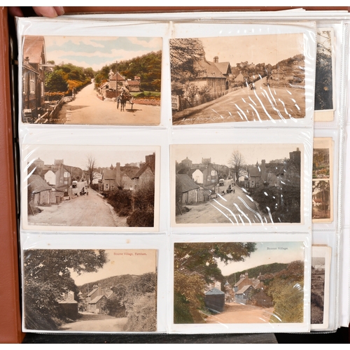 77 - Three large Albums of early 20th century postcards relating to Frensham, Waverley Abbey, Bucks Horn ... 