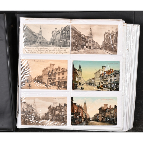 79 - An album of approximately 450 early 20th century postcards of the streets and views of Farnham