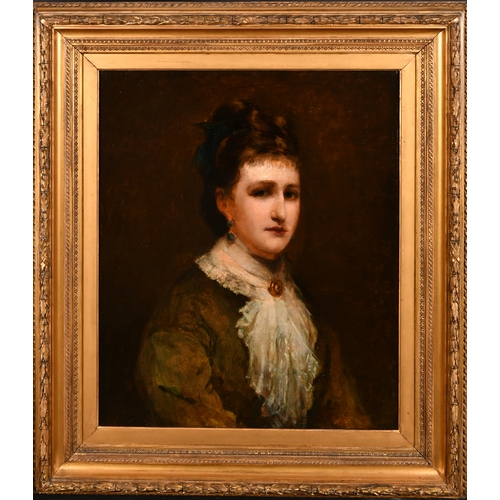 90 - Late 19th Century English School. A Bust Portrait of Edith Hammond, Oil on canvas, Signed with monog... 