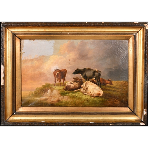 98 - Attributed to Thomas Sidney Cooper (1803-1902) British. Cattle on a Riverbank, Oil on canvas, 15