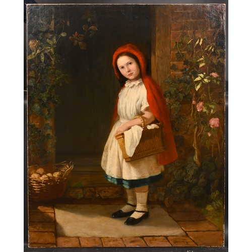 102 - John Talbot Adams (1827-1909) British. 'Little Red Riding Hood', Oil on canvas, Inscribed on the str... 