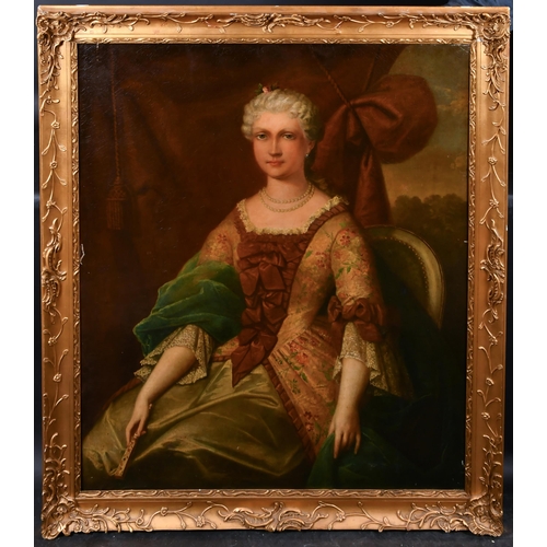 105 - 19th Century Northern European School. Three Quarter Length Portrait of an Elegant Lady, Oil on canv... 