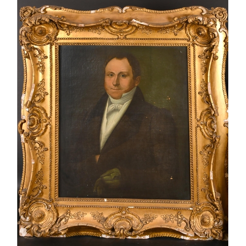 107 - 19th Century English School. Bust Portrait of a Man, In a gilt composition frame, 29.5