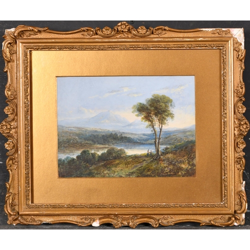 120 - Manner of Patrick Nasmyth (1787-1831) British. Figures in a Highland Scene, Oil on board, 6.25