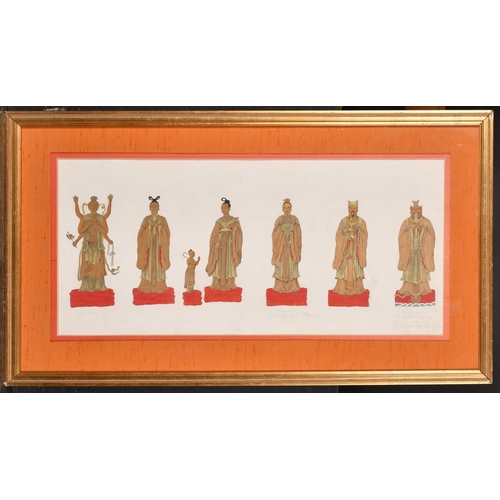 191 - Early 20th Century Chinese School. 'Chinese Deities', Gouache, Inscribed in pencil, 10.5