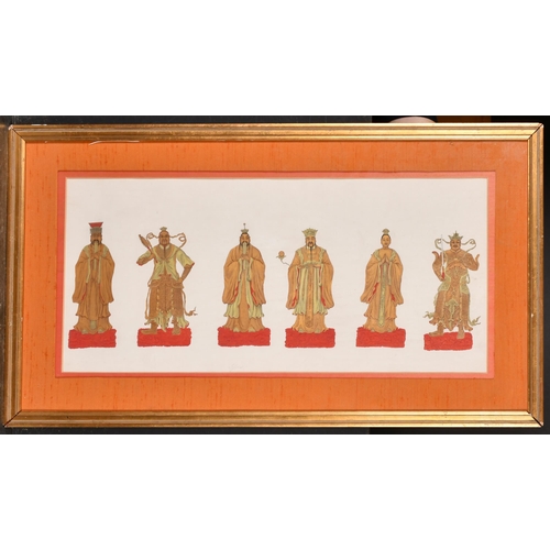 191 - Early 20th Century Chinese School. 'Chinese Deities', Gouache, Inscribed in pencil, 10.5