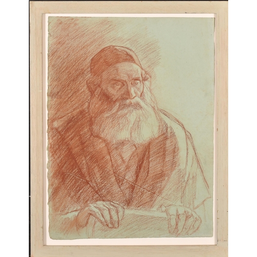 196 - William Rothenstein (1872-1945) British. A Head Study of a Rabbi, Sanguine, Inscribed verso, 15