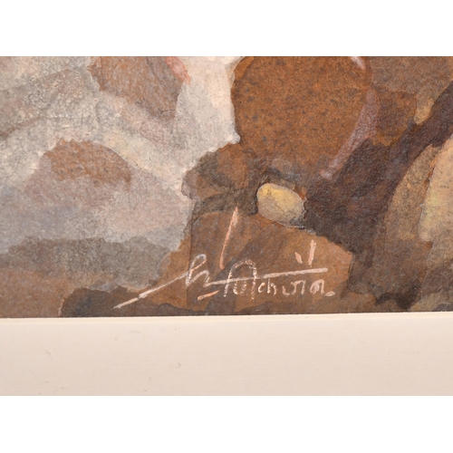 199 - 20th Century Indian School. Figures in a Mountainous Landscape, Watercolour, Indistinctly signed, 24... 