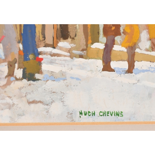 205 - Hugh Chevins (1931-2003) British. 'Guildford High Street', Gouache, Signed, 15