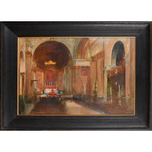 238 - Hal Hurst (1865-1938) British. Interior of St Paul's Cathedral, Oil on canvas laid down, Signed, 20