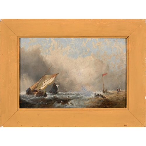 245 - Alfred Montague (1832-1883) British. A Shipping Scene in Heavy Waters, Oil on canvas, Signed and dat... 