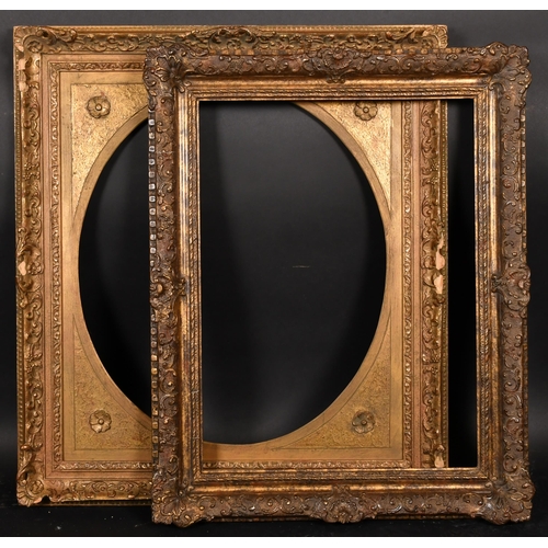 388 - 20th Century English School. A Gilt and Painted Composition Frame, with swept centres and corners, r... 