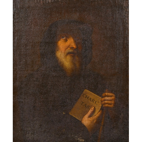 42 - 17th Century Spanish School. Study of a Bearded Monk, Oil on canvas, Unframed 17