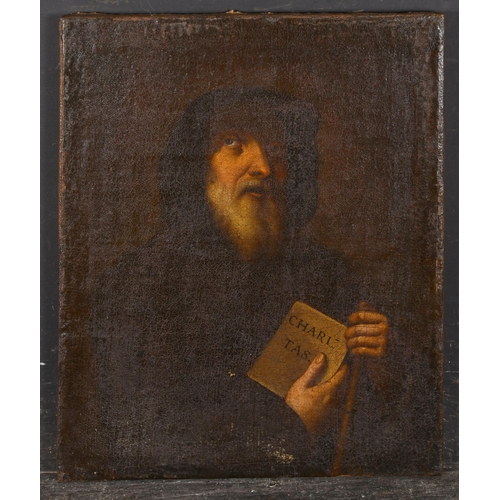 42 - 17th Century Spanish School. Study of a Bearded Monk, Oil on canvas, Unframed 17