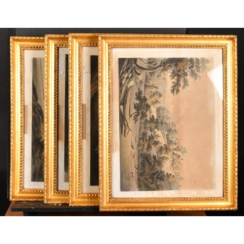 428 - Early 19th Century English School. A Set of Four Gilt Composition Frames, with inset prints and glas... 