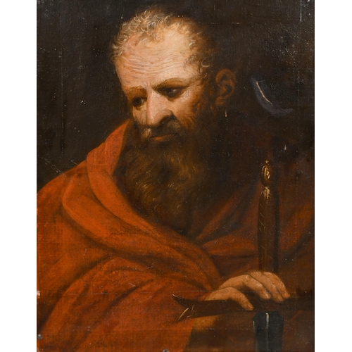 48 - 18th Century Italian School. St Paul Holding a Sword, Oil on canvas, Unframed, 23.5