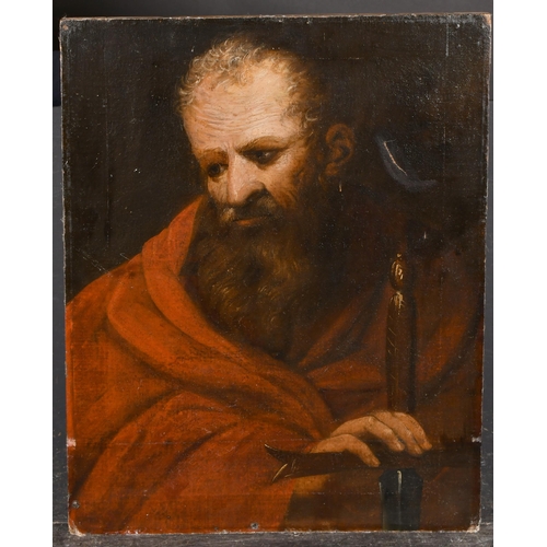 48 - 18th Century Italian School. St Paul Holding a Sword, Oil on canvas, Unframed, 23.5