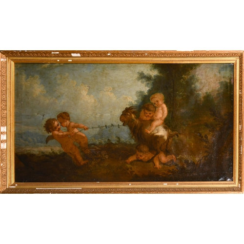 55 - 19th Century Dutch School. Cherubs Pulling a Goat, Oil on canvas, 25.5