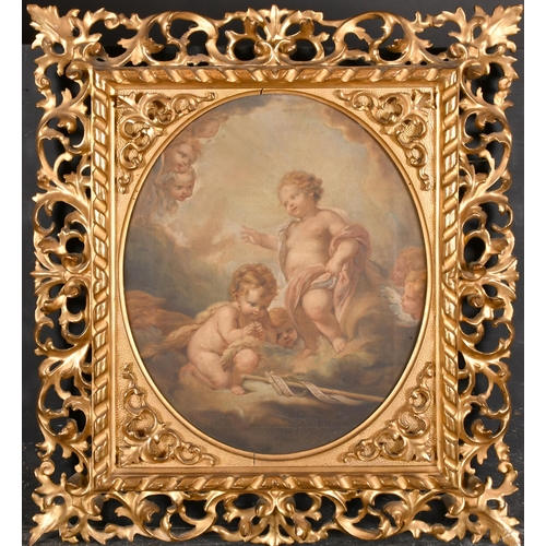 61 - After Francois Boucher (1703-1770) French. The Boy Jesus Blessing John the Baptist, Oil on canvas, P... 