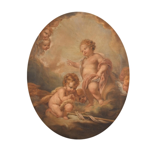 61 - After Francois Boucher (1703-1770) French. The Boy Jesus Blessing John the Baptist, Oil on canvas, P... 