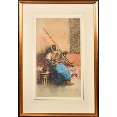 101 - 19th-20th Century European School. A Middle Eastern Warrior, Watercolour, Indistinctly signed, 19