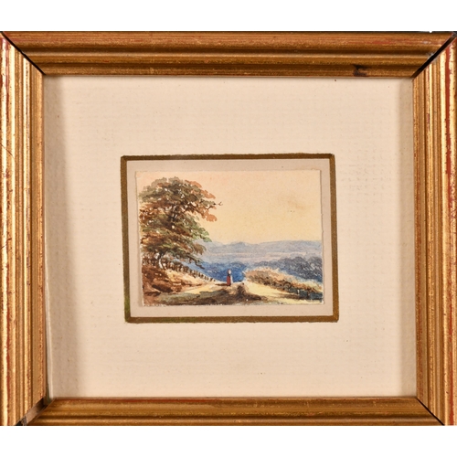 105 - W French Elliot (19th Century) British. A Figure in a Landscape, Watercolour, Inscribed verso, 1.5